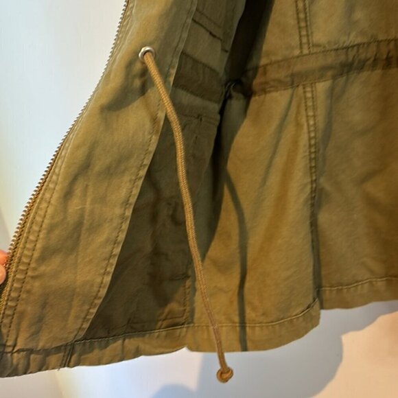 Madewell Olive Green Passage Military Zip Up Utility Button Jacket Coat size S - Picture 9 of 10